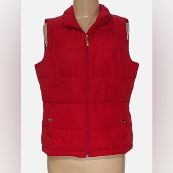 NWOT Charter Club Petite Women's Red Puffer Vest - Picture 1 of 7